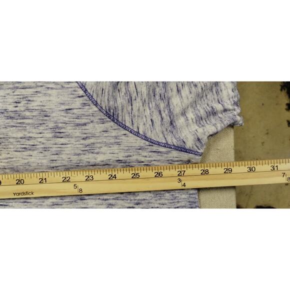 Woman Within Womens Top 3/4 Sleeve Raglan V Stitch Pullover Marled Purple 2X - Picture 3 of 8